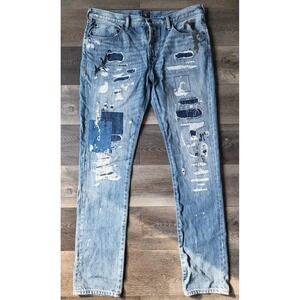 PRPS Goods & Co. Mens Le Sabre Slim Tapered Fit Paint Splatter Jeans Size 34